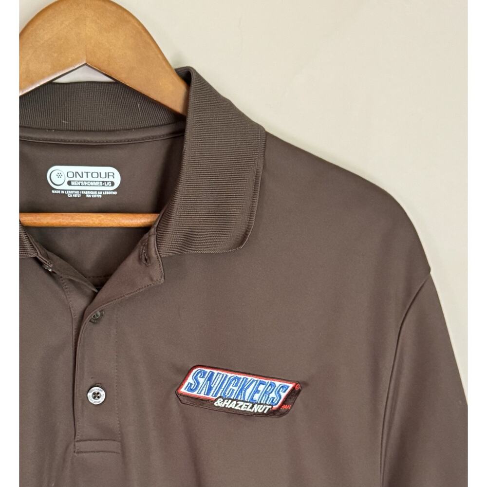 Ontour Snickers Hazelnut Brown Polo Golf Shirt Large
